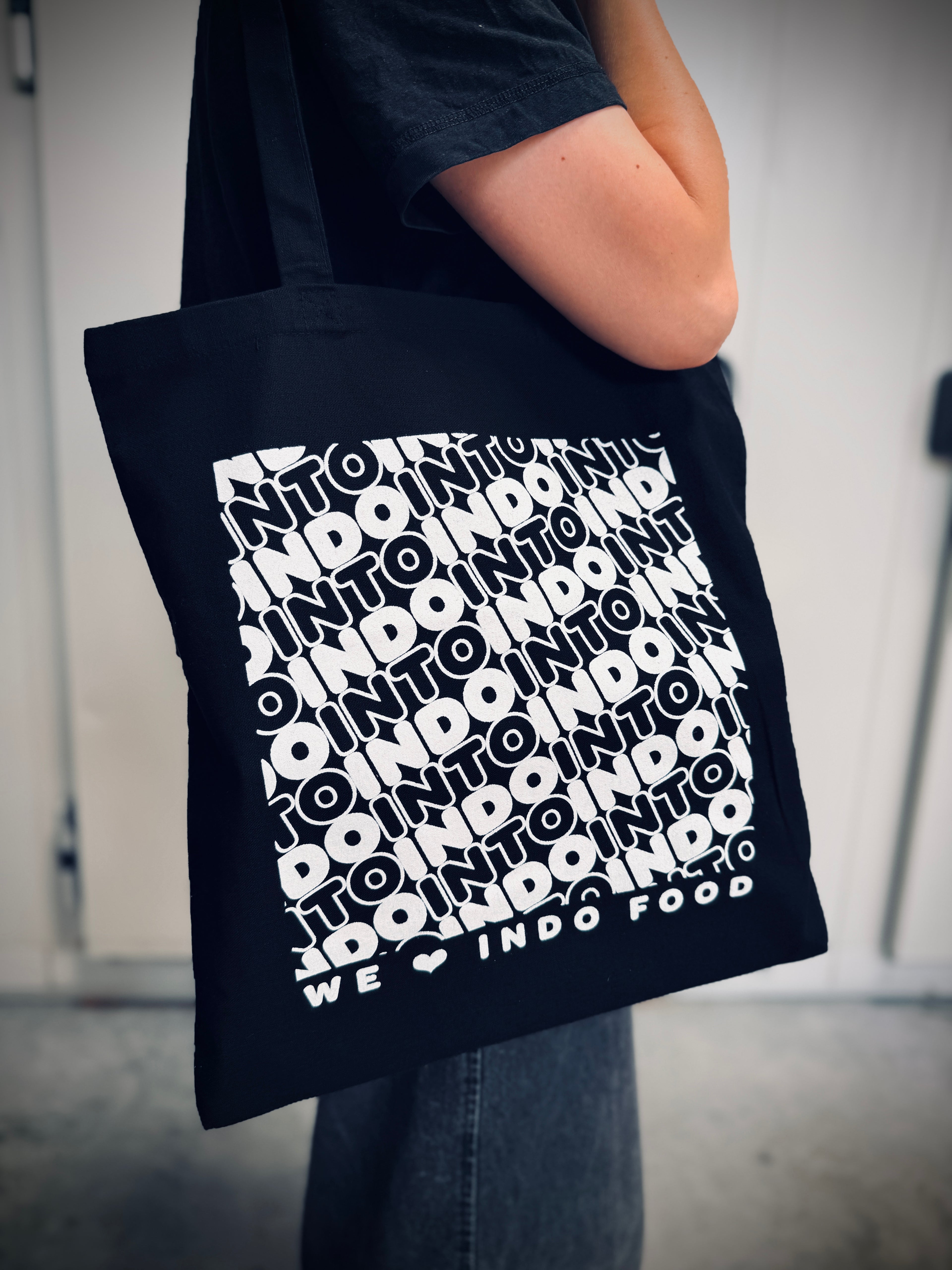 Katoenen "We Love Indo Food" shopper